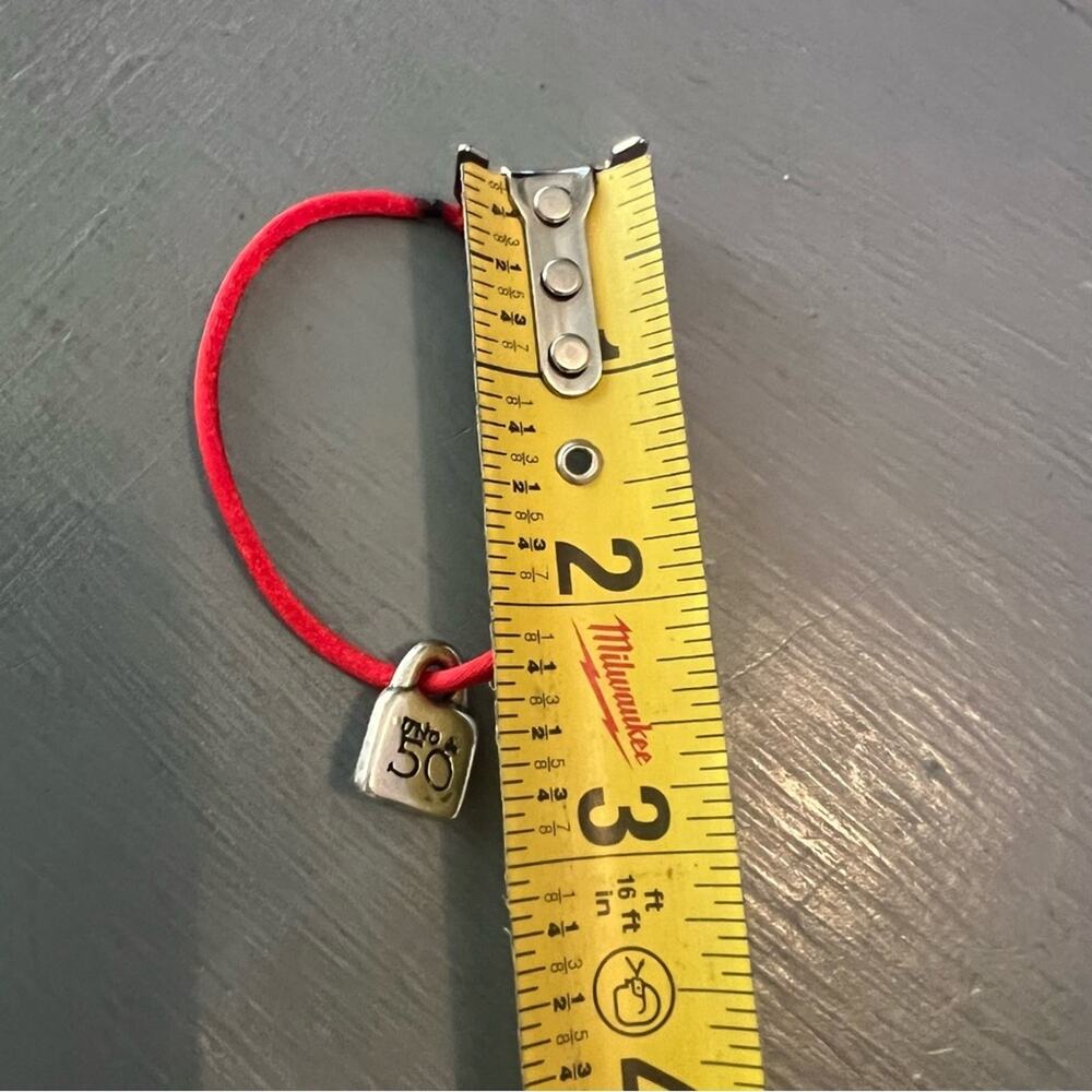 Uno De 50 UnoDe50 Silver Charm on Red Cord - Picture 2 of 4